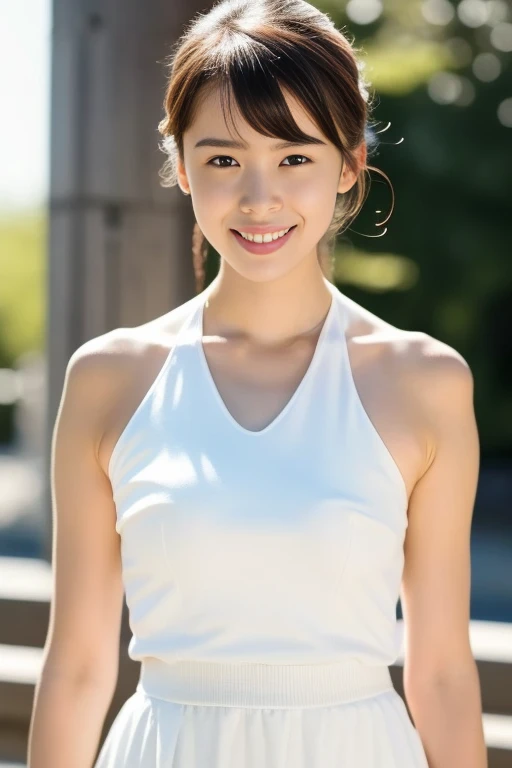 (Full body),(Light purple tank tops, croptop), Lens 135mm f1.8, (Best Quality),(Raw photo), (masutepiece:1.1), (Beautiful 16 year old Japan girl), cute face,Dappled sunlight, Dramatic Lighting、(Pink floral shorts),(beautiful thigh),Medium Hair, (Smile),(Sparkling eyes)、