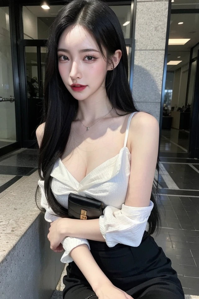 tra-detailed、Japanese、attractive beauty、seductive adult woman、pretty woman、piercing eyes、cool girl、wavy hair、swept bangs、Long Black and Gold Cheongsam、wide sleeves、Evil cadres、evil depravity、brainwash、mind control、lipstick、lip gloss、dark makeup、smirk、whisper in your ear、Evil expression、evil、hollow eyes,half-closed eyes、empty eyes、evil、church at night、vampire、succubus、vampire、Swear allegiance、sexy pose、Off-shoulder,Crop topping,Showing thighs
