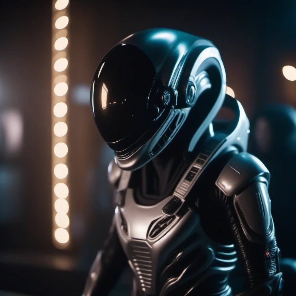 cinematic photo an alien wears a astronautsuit <lora:Predalien1024:0.4> . 35mm photograph, film, bokeh, professional, 4k, highly detailed