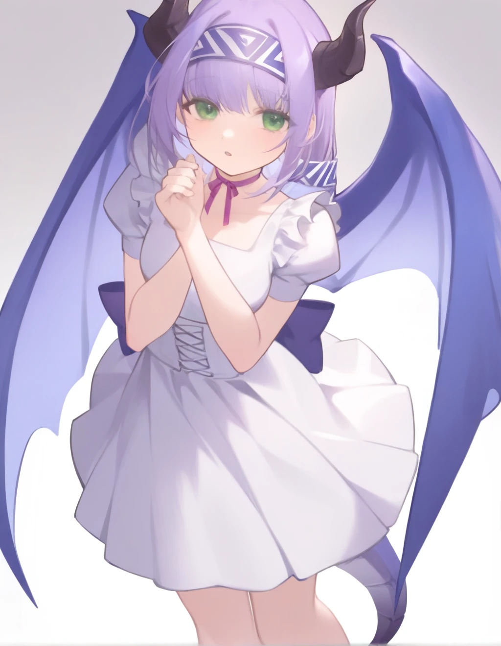 1girl,reverie metherlence, masterpiece, newest,kz oji, (henreader:0.9), (ask \(askzy\), aki99, ama mitsuki, ciloranko:0.9), kaede \(sayappa\), masterpiece, newest, absurdres, solo, dragon girl, dragon tail, dragon wings, dragon horns, white dress,bule hair