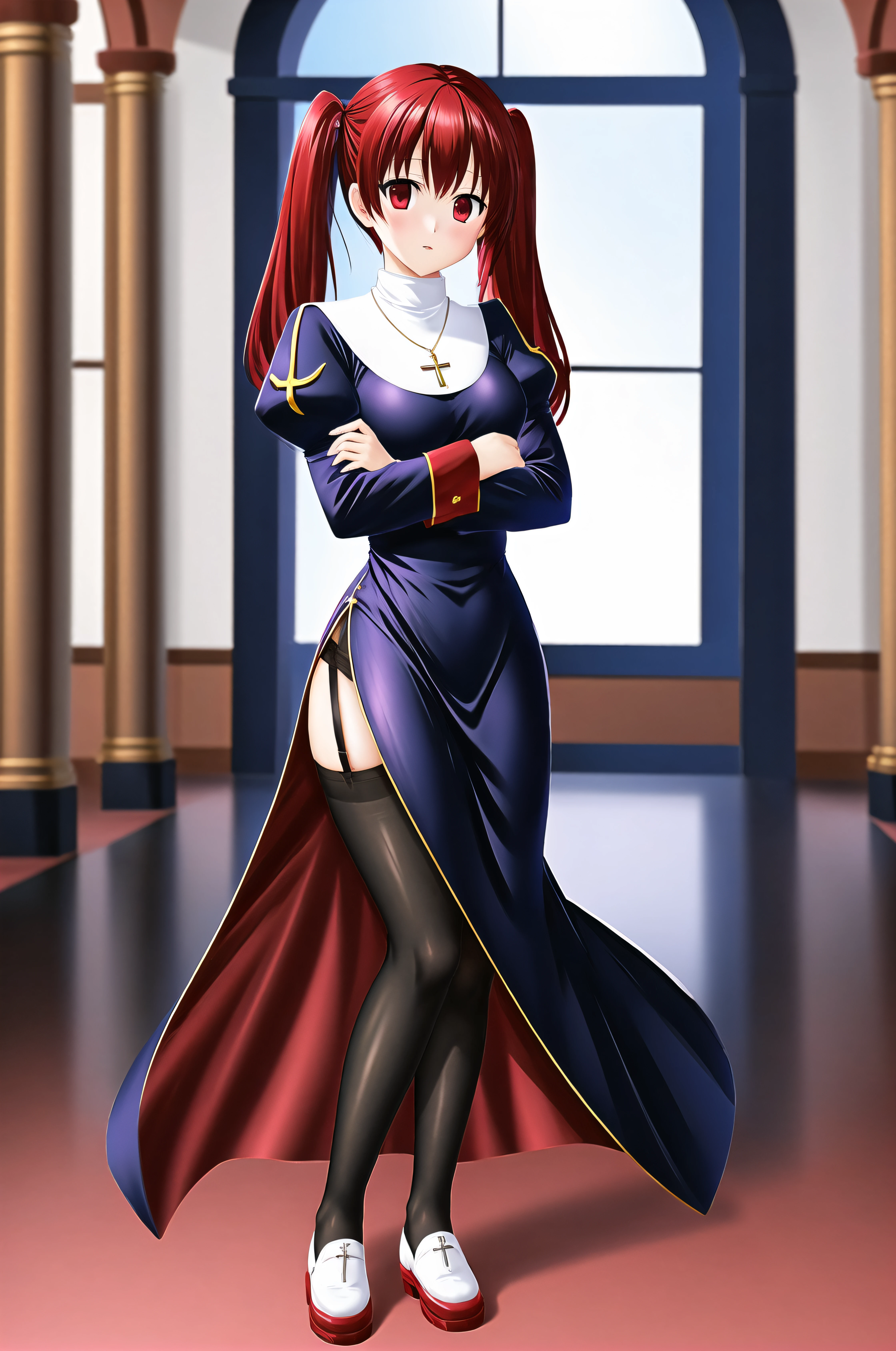 a magic library, a redhead witch, dancing, green eyes, wide open clothes, NSFW, detailed skin, intricate details