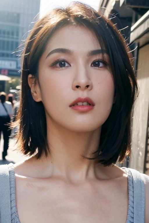 Best quality,masterpiece,ultra high res,(photorealistic:1.2),1girl,in the dark,deep shadow,low key,(photorealistic:1.2),slim body,undone hair,off shoulder,japanese street alley,dynamic pose,face closeup,makeup,lipstick,<lora:pets_tseng:0.9>,