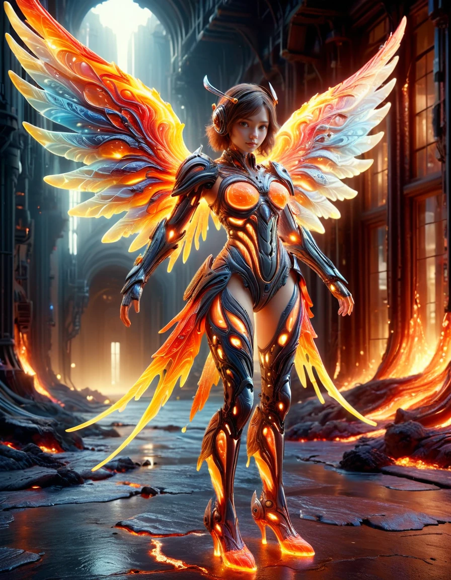 landing strip,  pubic hair,, bleach_style, 1girl, Adult Film Actress Daisy Marie, nude, (((dragon wings))), ((((collant)))), ((((full body shot)))), (((large breast))), ((((Full  body))))