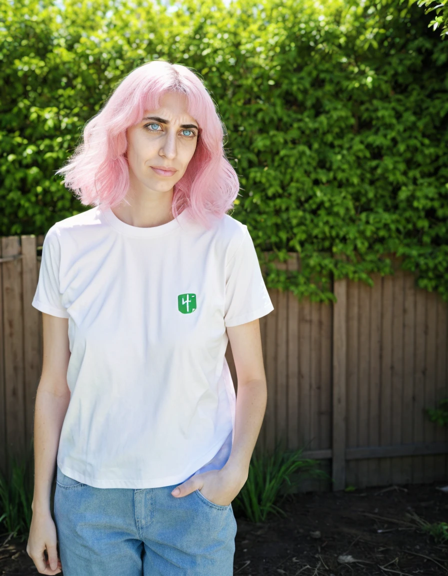 <lora:H1l4-000018:0.9>, a photo of (H1l4) woman standing in front of a tall wooden fence wearing a beanit, neon dim arcade background, 1girl, solo, realistic, film photo, analog style, soft focus, beautiful,