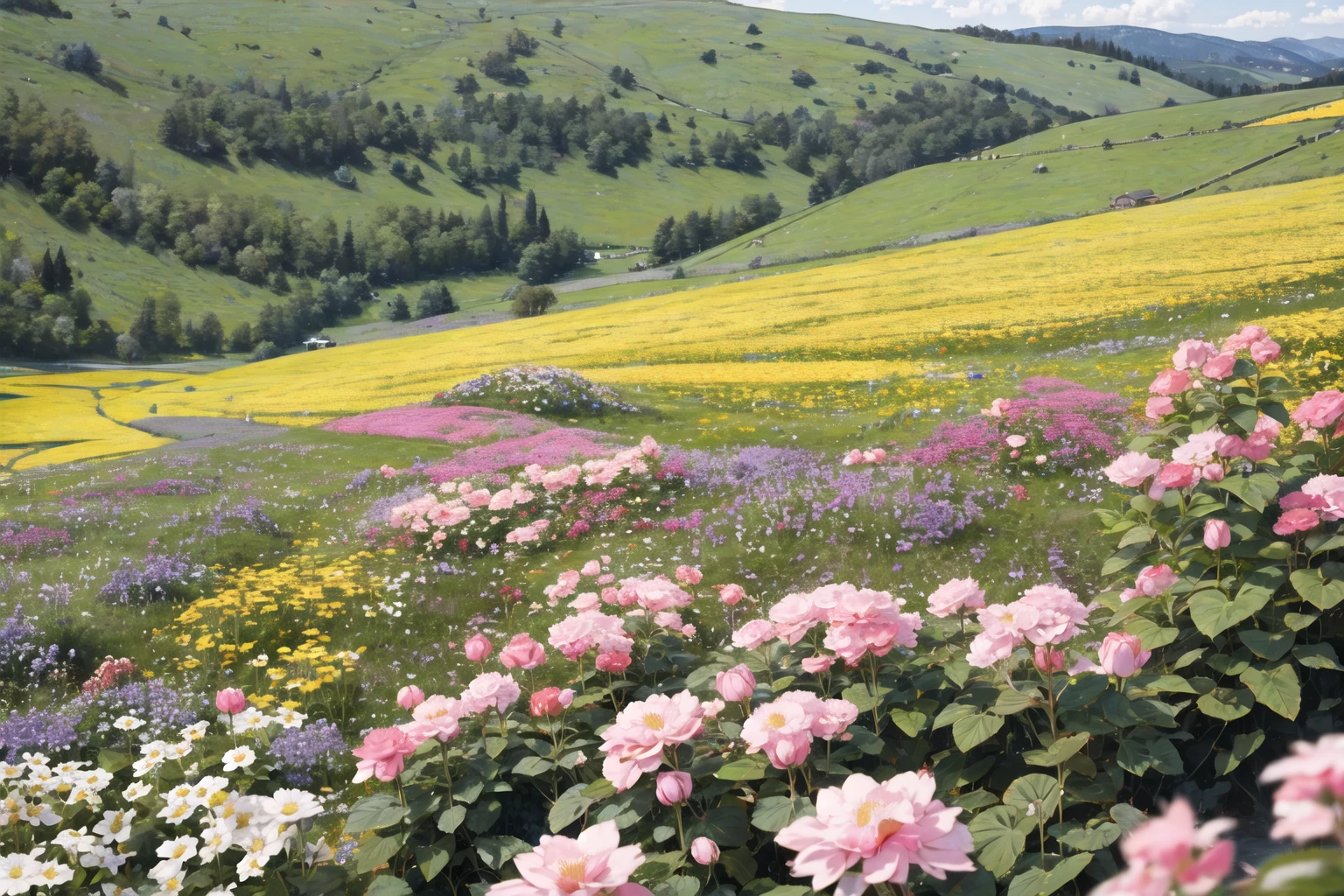 <lora:flofield:0.6>, flower field, no humans