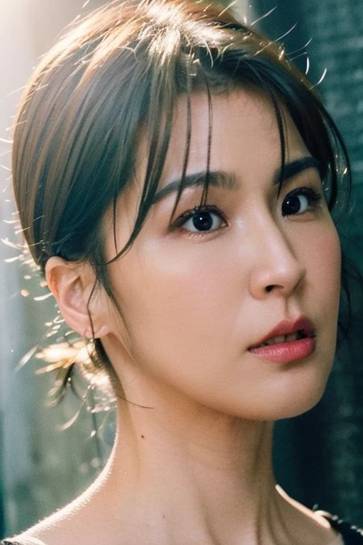 Best quality,masterpiece,ultra high res,(photorealistic:1.2),1girl,in the dark,deep shadow,low key,(photorealistic:1.2),slim body,japanese street alley,dynamic pose,face closeup,makeup,<lora:pets_tseng>,