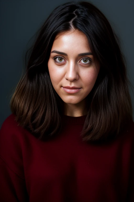 MaiBailey, <lora:MaiBailey:1>, full color portrait of a 25yo woman, wearing a thick wool sweater, (half-smile:1.2), <lora:epi_noiseoffset2:1>, natural light, epic character composition,by ilya kuvshinov, alessio albi, nina masic,sharp focus, subsurface scattering, f2, 35mm, film grain