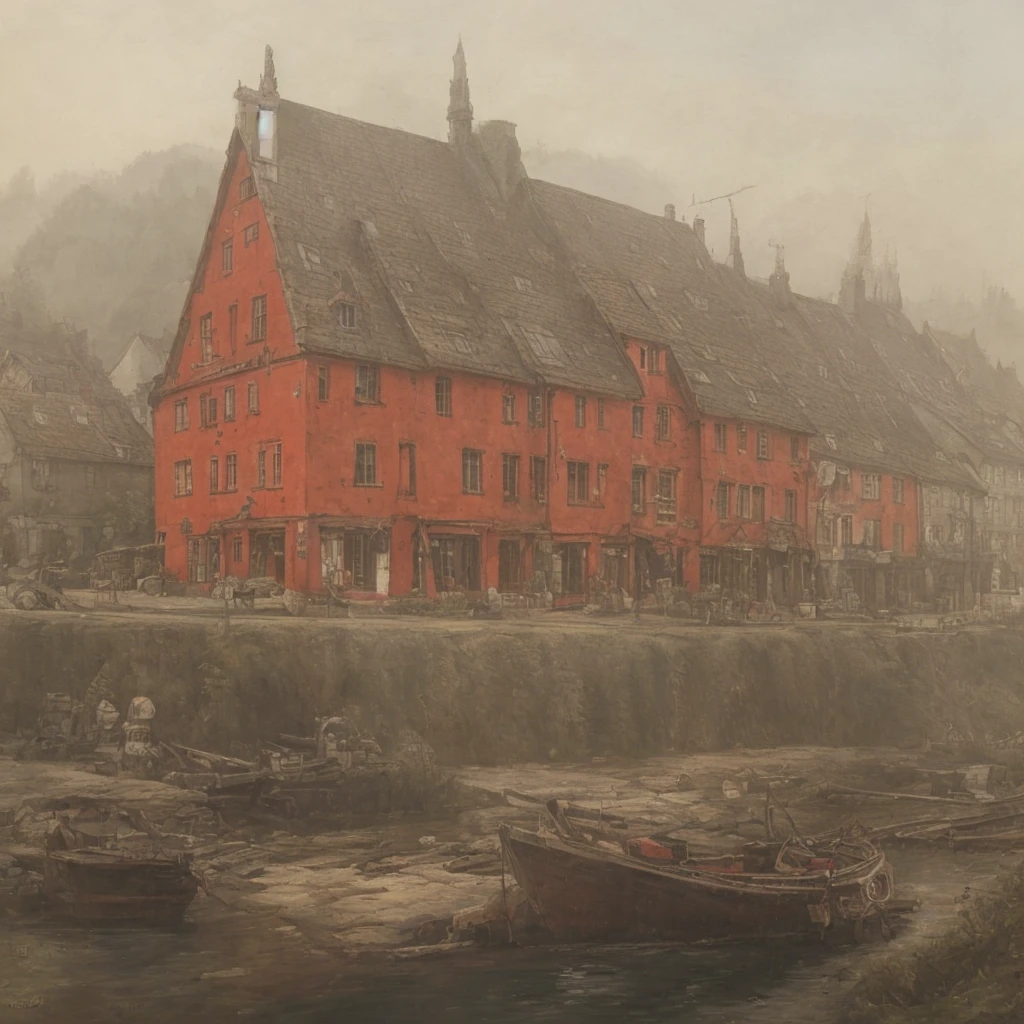 H1TLERPA1NT1NGS, red building <lora:HITLERPAINTING:1>