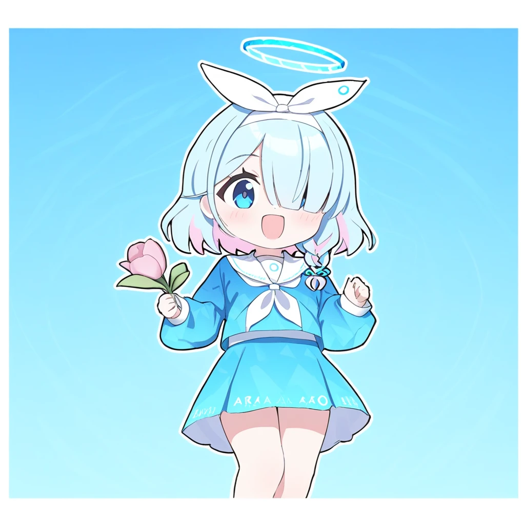 arona\(blue archive\),arona (blue archive),
(chibi:1.35),1girl,solo,
masterpiece,best quality,
halo,blue eyes,laughing,blue school uniform,serafuku,skirt,neckerchief,claw_pose,wariza,<lora:plana_(blue_archive)-delta-lokr:1>,