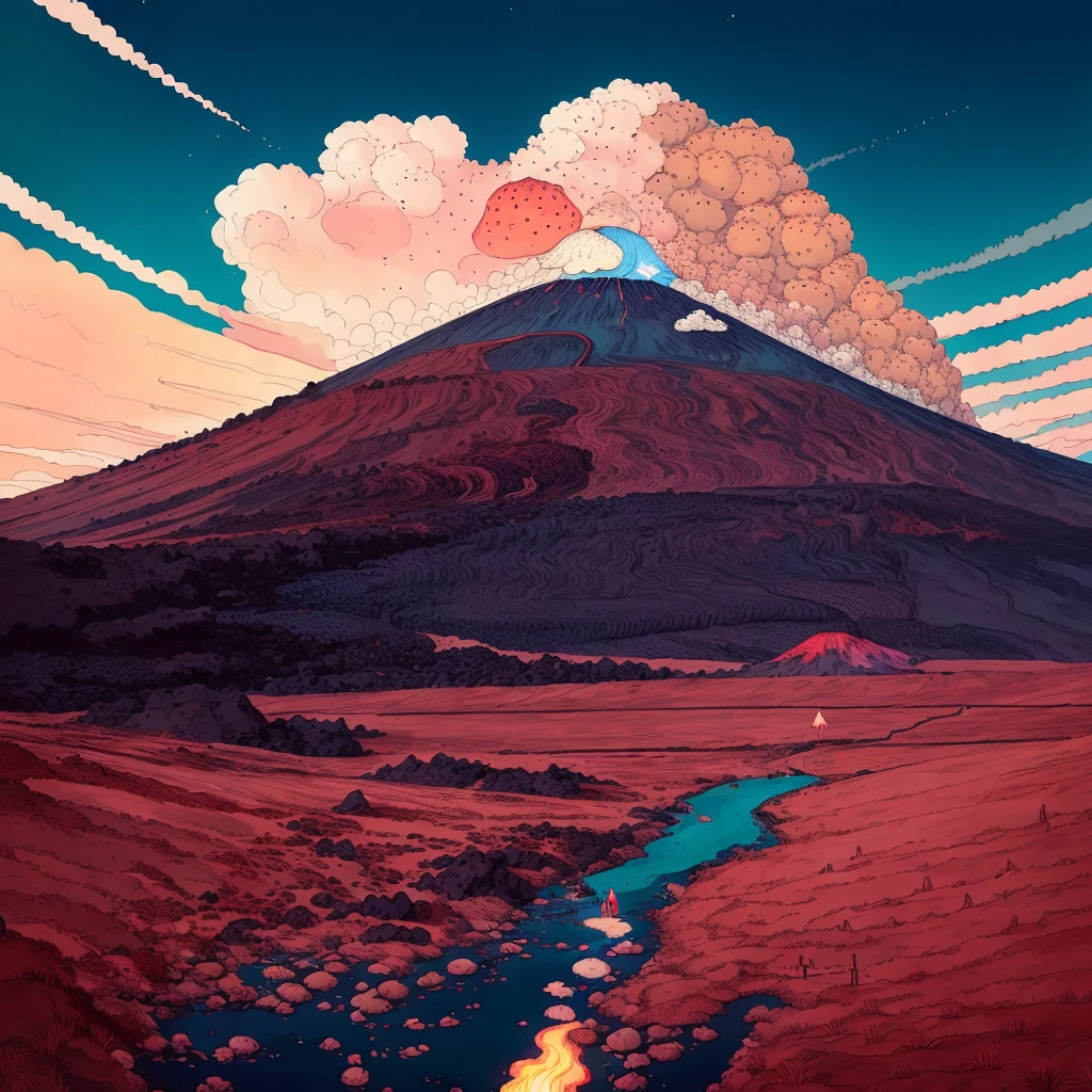 In a breathtaking display of raw natural beauty, a majestic volcano stands towering in a lush and vibrant landscape, symbolizing the incredible power of self-healing and regeneration. Earth's astonishing ability to repair itself is depicted in a visually stunning scene, where a volcanic eruption gives birth to new life and flourishing ecosystems. As lava flows down the mountain, it transforms barren land into fertile ground, nurturing new forests and promising a bright future for the diverse flora and fauna. The volcano emanates an ethereal glow, showcasing the essence of renewal, healing, and rebirth that our planet embodies.