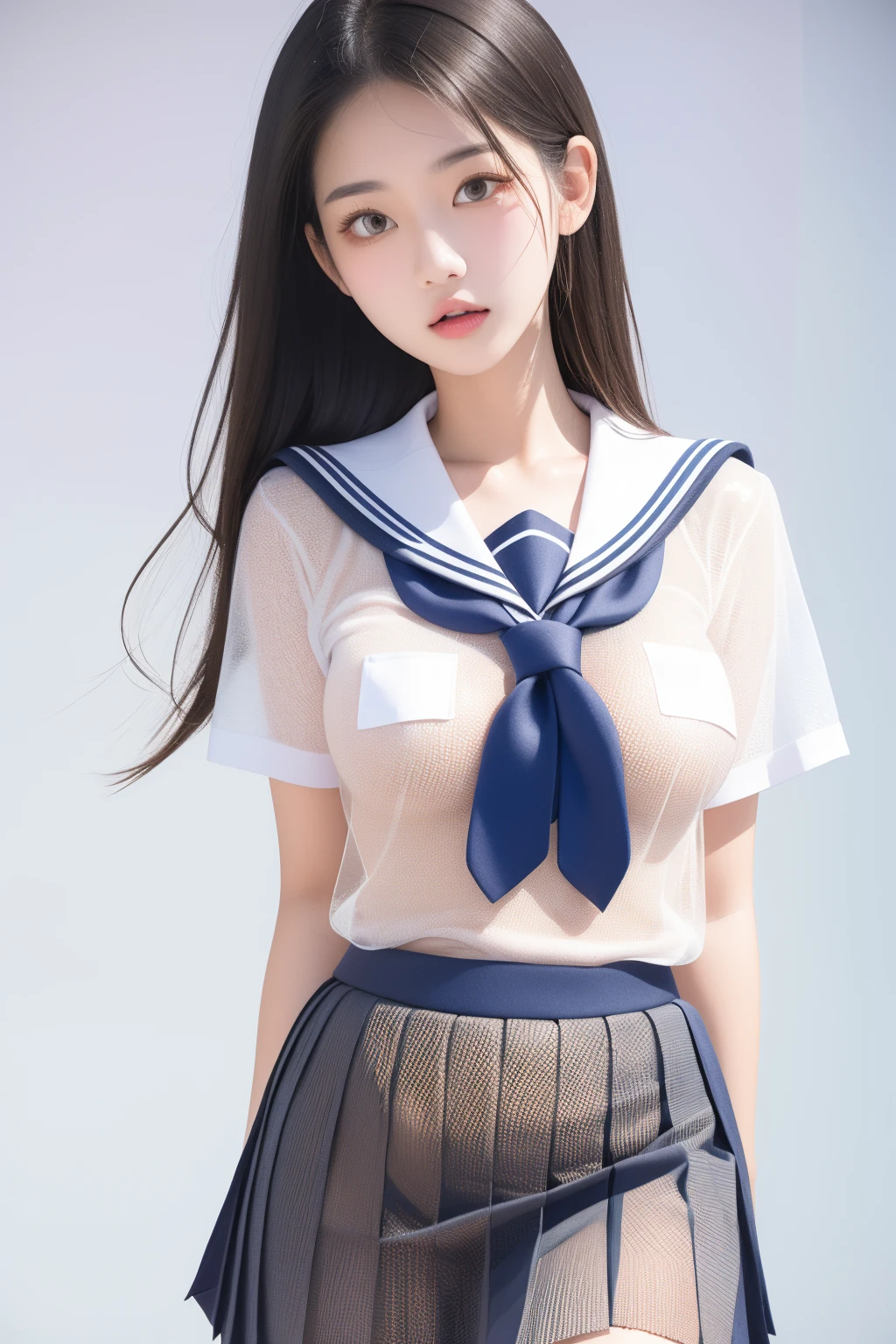 masterpiece,1girl,PERFECT FACE,medium breasts,((see-through)),(school uniform),luxury jewelry,cowboy_shot,<lora:lbc_see-t school_uniform_240311:0.9>,