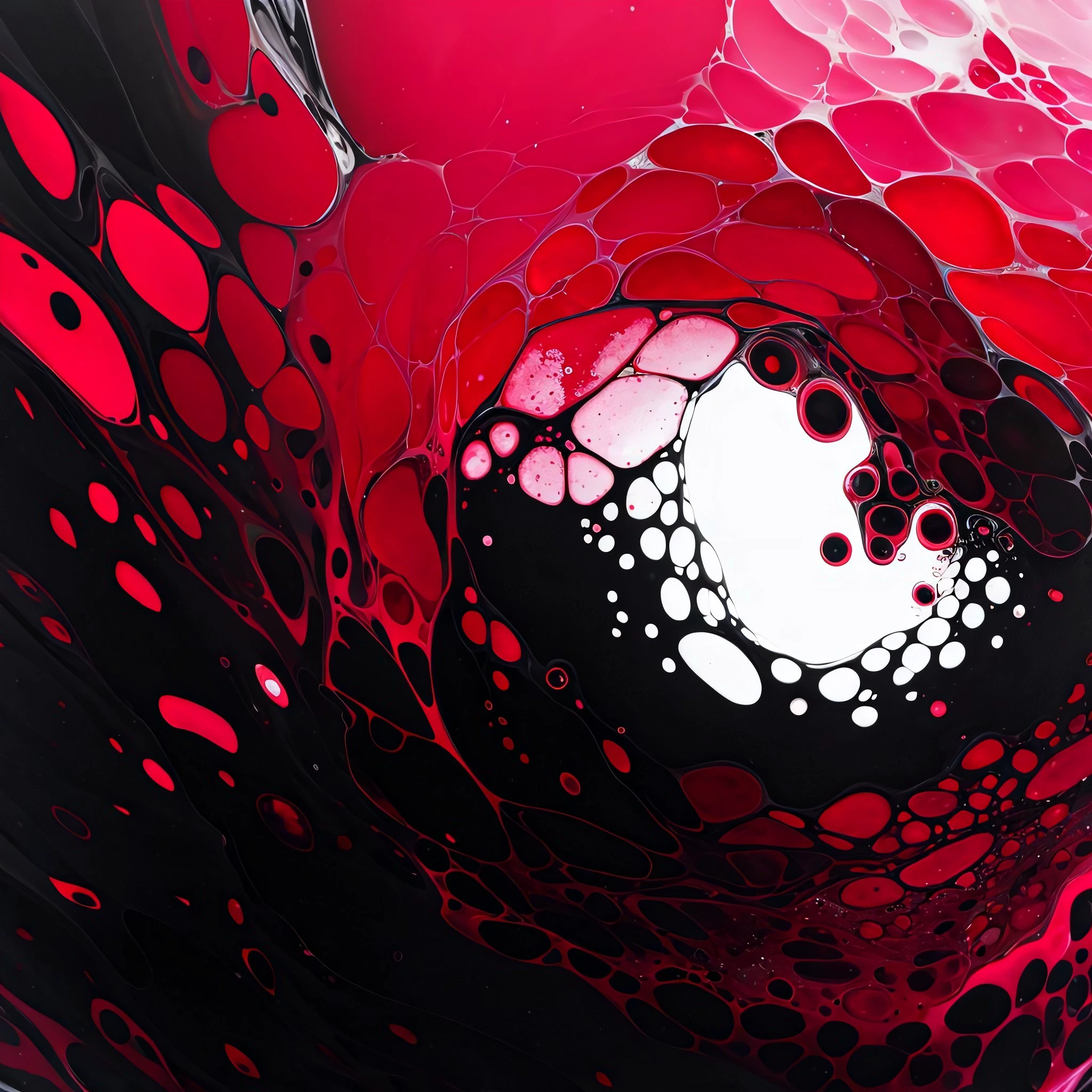 (masterpiece, top quality, best quality, official art, beautiful and aesthetic:1.2), acrylicpourpainting, black, white, red, pink <lora:AcrylicPourPainting:1.0>