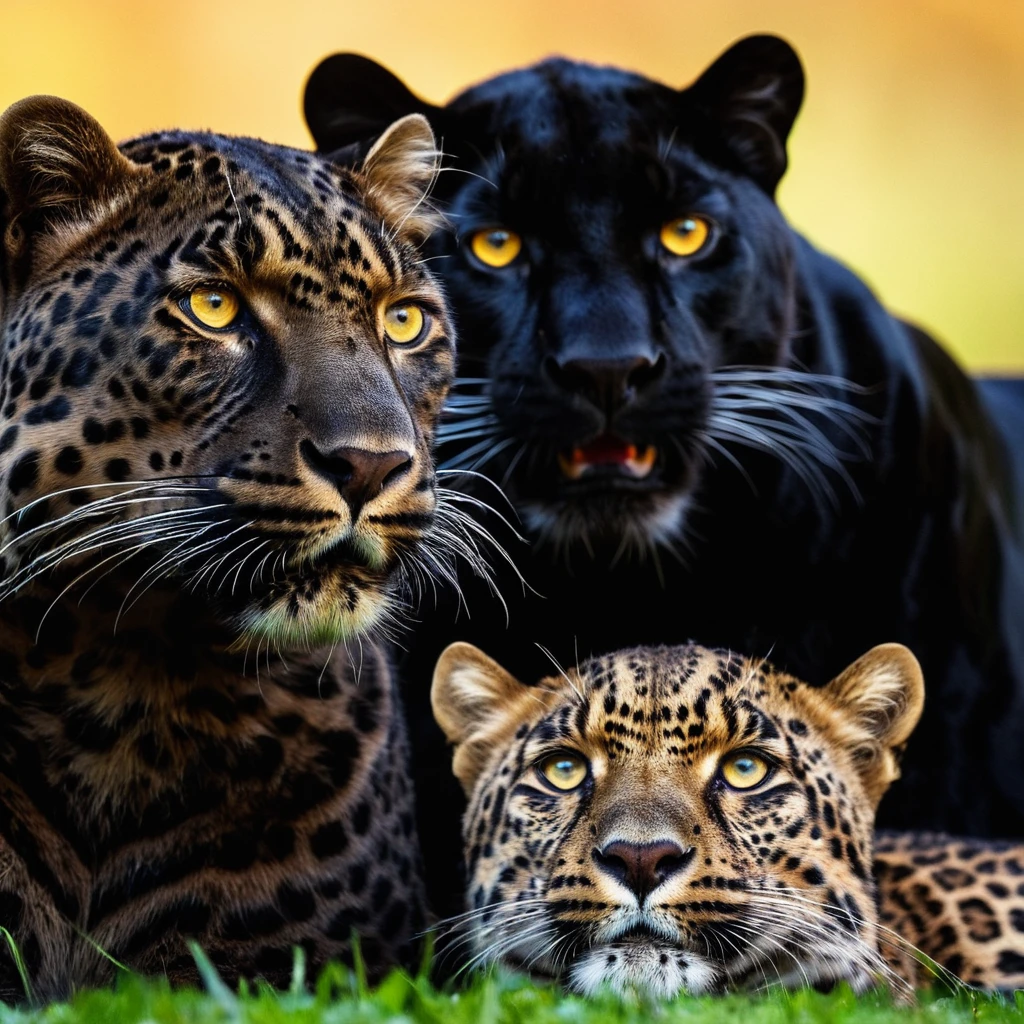 UHD, 4k, ultra detailed, cinematic, a photograph of <lora:Juxtaposition style:1>
Juxtaposition of a leopard and a black panther are laying together,looking at viewer,simple background,yellow eyes,no humans,animal,cat,black background,realistic,animal focus,whiskers,tiger Juxtaposition, artistic, photography, dramatic light, dramatic shadow light, contrast, saturated color, cinematic, filmic, photographic, realistic, realism, perfection, perfect, Juxtaposed, opposite, different things, side by side, syncretism, antithesis, Juxtaposition style, epic, beautiful lighting, inpsiring
