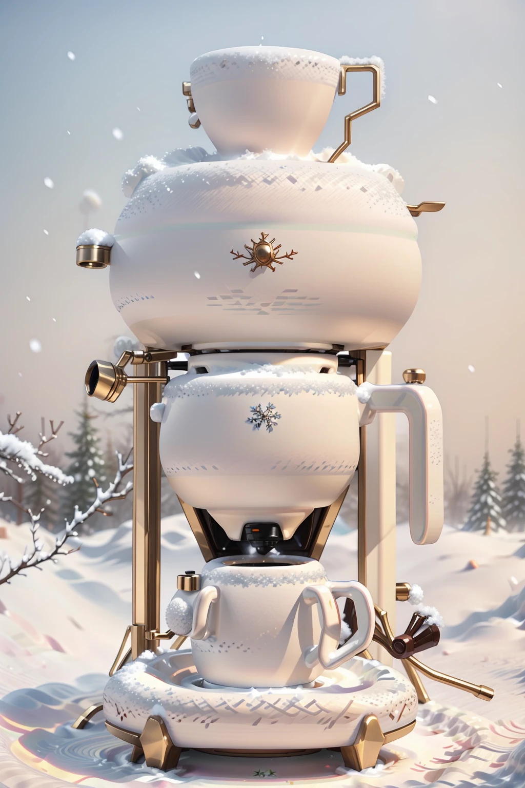 <lora:SnowAndCeramicWorld:1.1> (SnowAndCeramicWorld:1.1) coffee machine