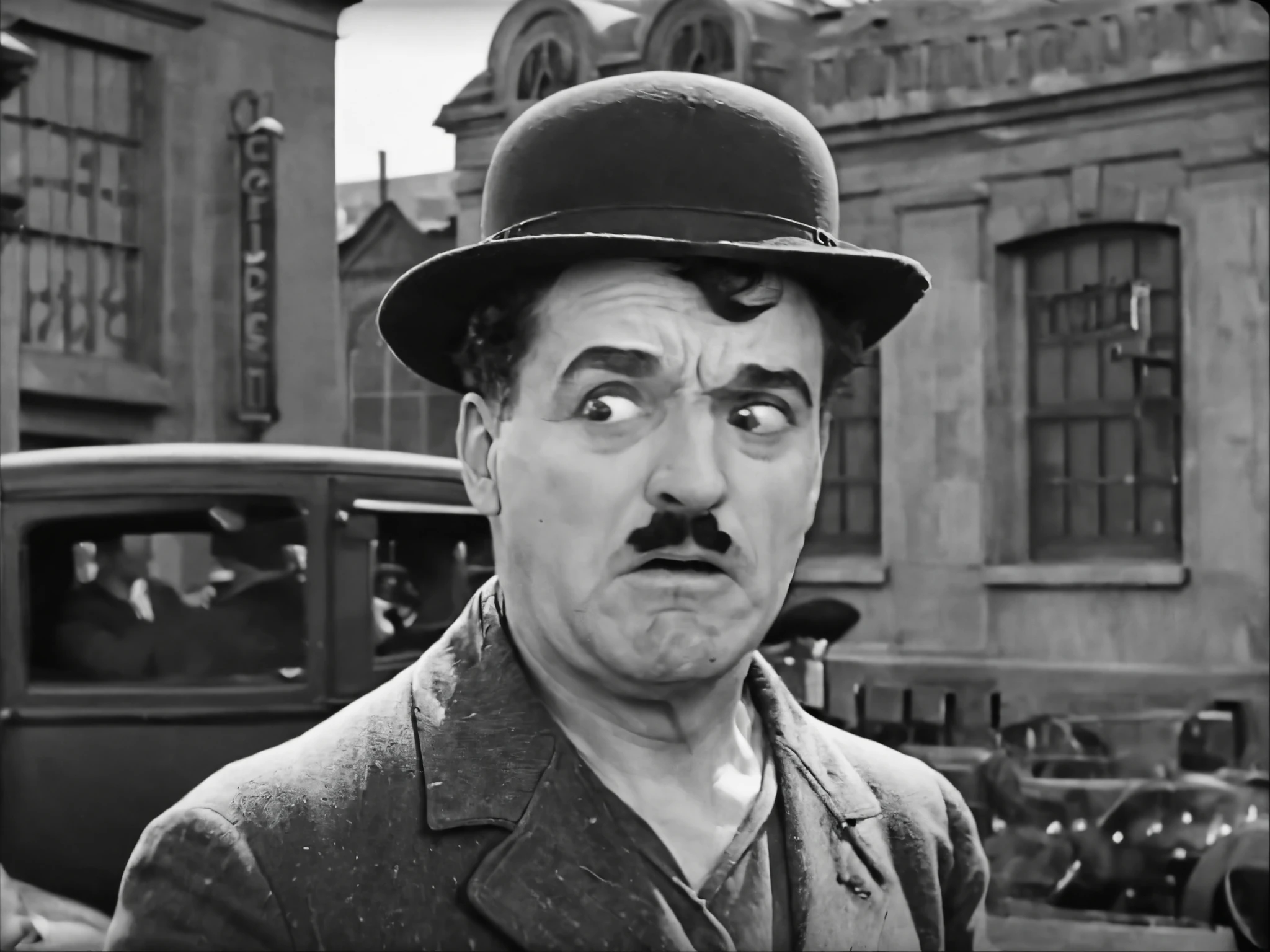 scene from a Biography movie , cinematic , Charlie Chaplin, Greig Fraser , <lora:Movie_aesthetic_XL:1>