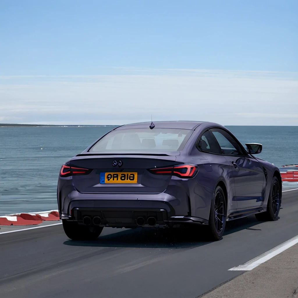 M4, <lora:M4-000000:1>,purple car,driving on a racetrack by the lake,Icebergs in the distance,shadow,vehicle focus,realistic,High Detail, Sharp focus, ((photorealism)), realistic, best quality, 8k, award winning, dramatic lighting, epic, cinematic, masterpiece,White plate