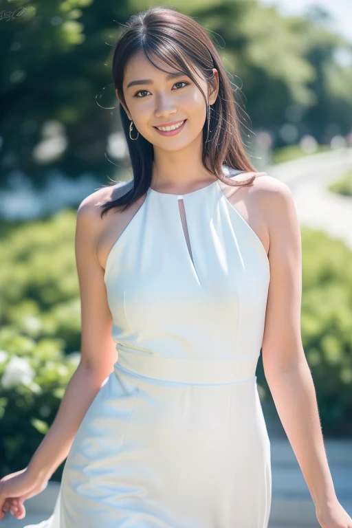 1girl,(RAW photo, best quality), (realistic, photo-realistic:1.4), masterpiece, an extremely delicate and beautiful, extremely detailed, 2k wallpaper, Amazing, finely detail, extremely detailed CG unity 8k wallpaper, ultra-detailed, highres, soft light, beautiful detailed girl, extremely detailed eyes and face, beautiful detailed nose, beautiful detailed eyes,cinematic lighting,perfect anatomy,slender body,
wearing a white halter neck dress,white skirt(bokeh)
at a flower park,sakura flowers,flower garden,smiling
<lora:niimiyuka_lora:0.8>