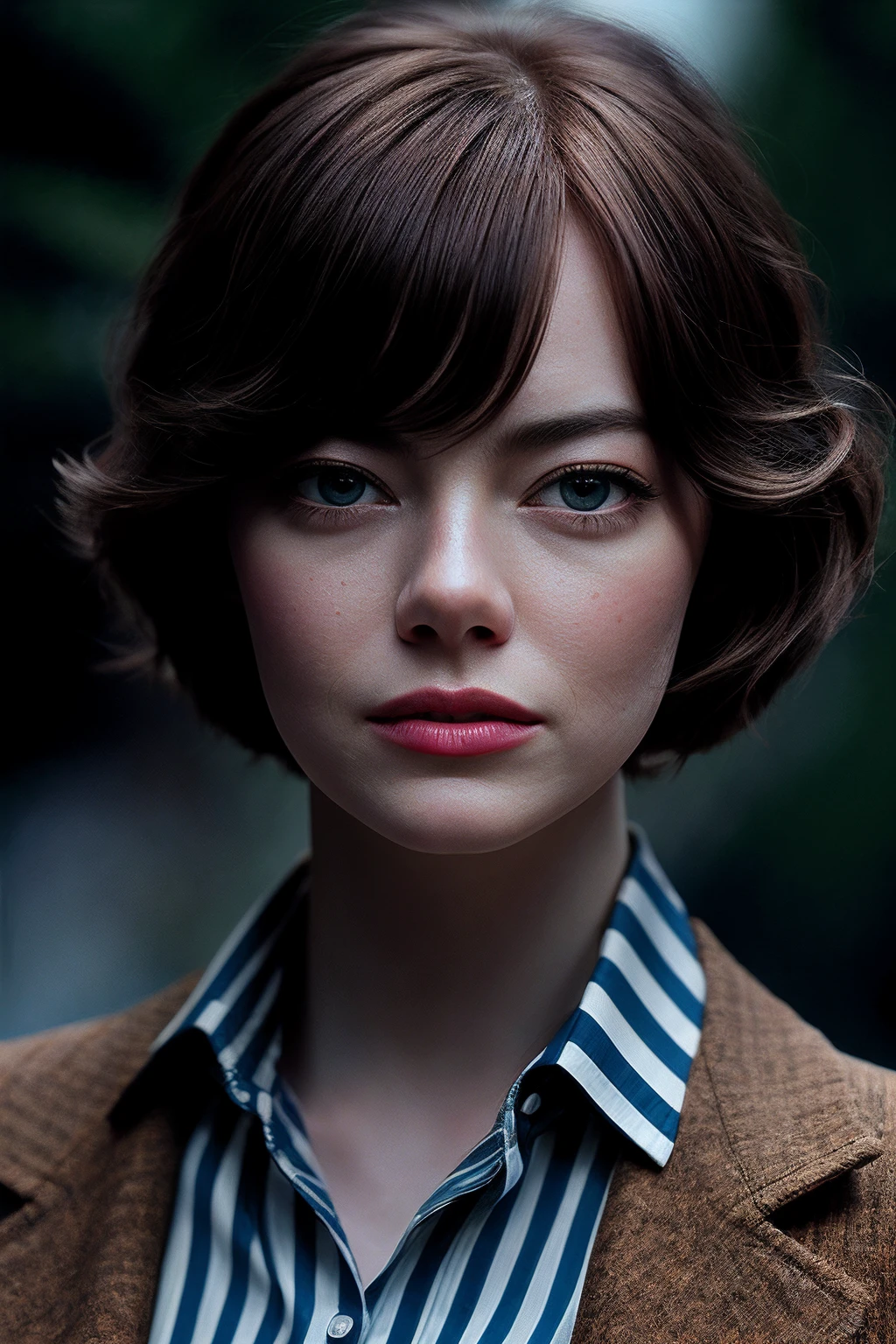 EmmaS_SoloTI_v1,
photo of a woman with perfect hair, wearing Sandstone (striped shirt:1.1), (fantasy city:1.1), (closeup portrait), modelshoot style, (extremely detailed CG unity 8k wallpaper), professional majestic photography, (Leica M6 Camera), 24mm, exposure blend, hdr, faded, extremely intricate, High (Detail:1.1), Sharp focus, dramatic, soft cinematic light, (looking at viewer), (detailed pupils), 4k textures, elegant, ((((cinematic look)))), soothing tones, insane details, hyperdetailed, low contrast,
<lora:add_detail:0.6>, <lora:LowRa:0.5>,