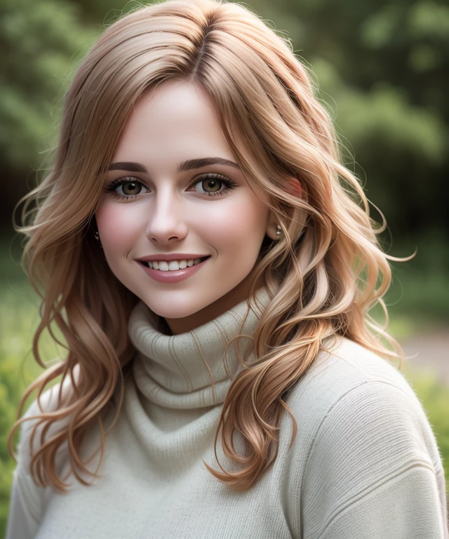 d3b0rc2p , (blurred nature, outdoor), (close portrait photo), realistic, Turtleneck