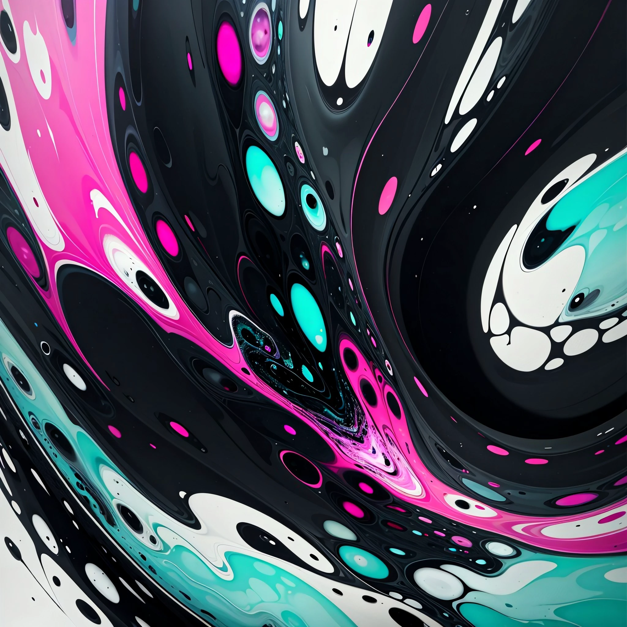 (masterpiece, top quality, best quality, official art, beautiful and aesthetic:1.2), acrylicpourpainting, black, white, magenta, cyan <lora:AcrylicPourPainting:1.0>