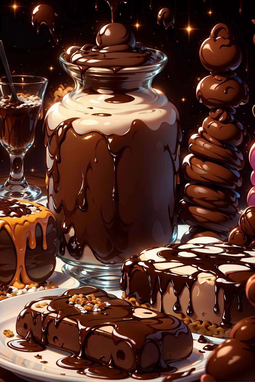 Beautiful AlluringAlluring Beautiful Rihanna, Coming Out Of A Large Chocolate Cake, Dripping Chocolate All Over Her, Smiling, Happy Expresion, She Has Her Hands Up Celebrating, Fiverr Dnd Character, Octane Render, Digital Art, Extreme Detail, 4k, Ultra Hd, Polished, Beautiful, Hyperdetailed, Intricate, Elaborate, Meticulous, Photorealistic, Sharp Focus, Wlop, Character Design, Unreal Engine, 3d Rendered, Volumetric Lighting, Reflections, Glossy, Digital Illustration, Sensual Pose, Suggestive Pose, Lewd, Full Body Shot, naked, magical theme fantasy theme, anatomically correct 💖❤💕💋❣