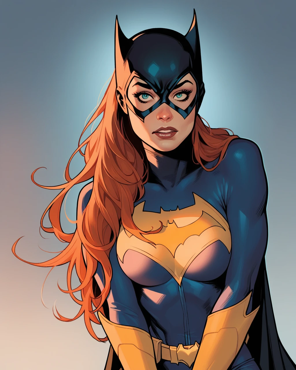 score_9, score_8_up, score_7_up, score_6_up, score_5_up, score_4_up, source_western, adamhughesstyle, 1girl, Batgirl, bodysuit, superhero, dramatic lighting <lora:AdamHughes_PDXL:1>