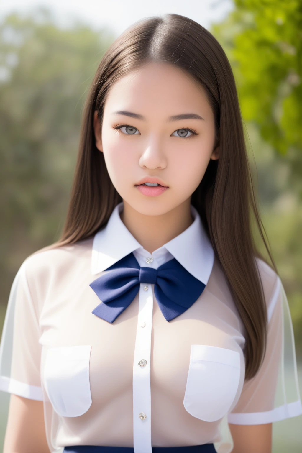 masterpiece,1girl,PERFECT FACE,medium breasts,((see-through)),(school uniform),luxury jewelry,cowboy_shot,<lora:lbc_see-t school_uniform_240311:0.9>,