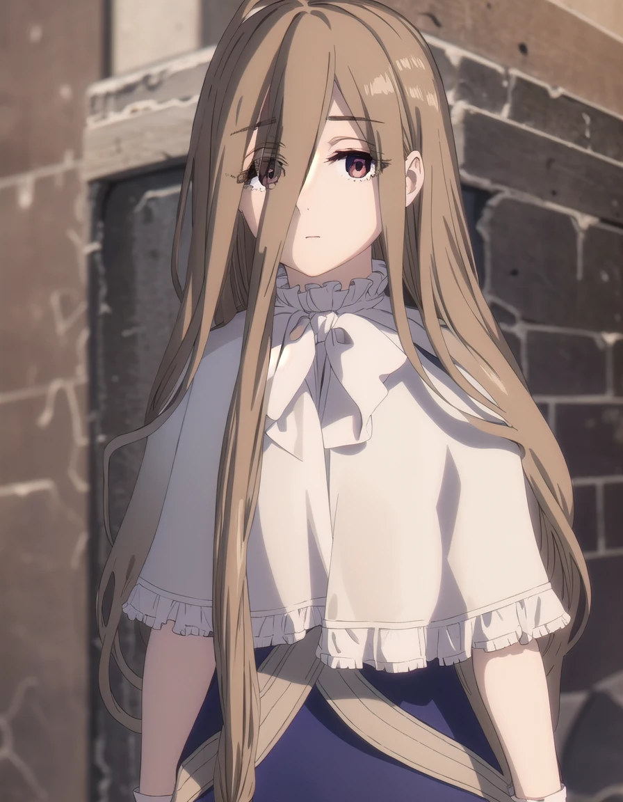 magesense, <lora:mage sense s1-lora-nochekaiser:1>,
sense, long hair, brown hair, hair between eyes, (brown eyes:1.5), very long hair, ahoge,
BREAK bow, bowtie, white bow, capelet, blue capelet, frills, wide sleeves,
BREAK outdoors,
BREAK looking at viewer, (cowboy shot:1.5),
BREAK <lyco:GoodHands-beta2:1>, (masterpiece:1.2), best quality, high resolution, unity 8k wallpaper, (illustration:0.8), (beautiful detailed eyes:1.6), extremely detailed face, perfect lighting, extremely detailed CG, (perfect hands, perfect anatomy),