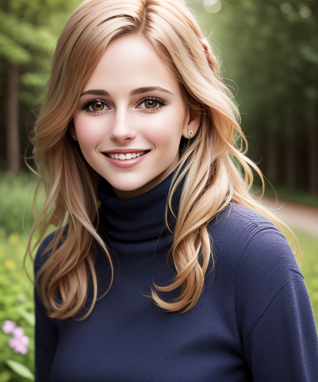 d3b0rc2p , (blurred nature, outdoor), (close portrait photo), realistic, Turtleneck