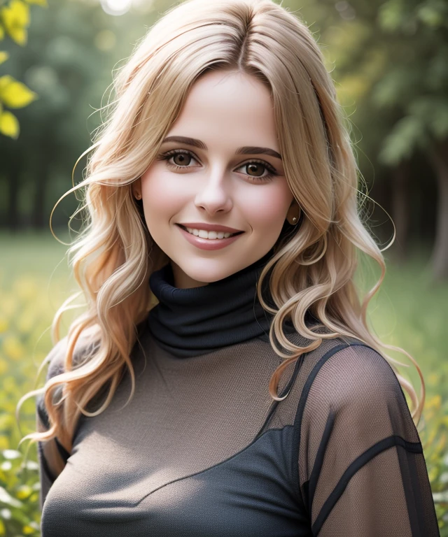 d3b0rc2p , (blurred nature, outdoor), (close portrait photo), realistic, Turtleneck