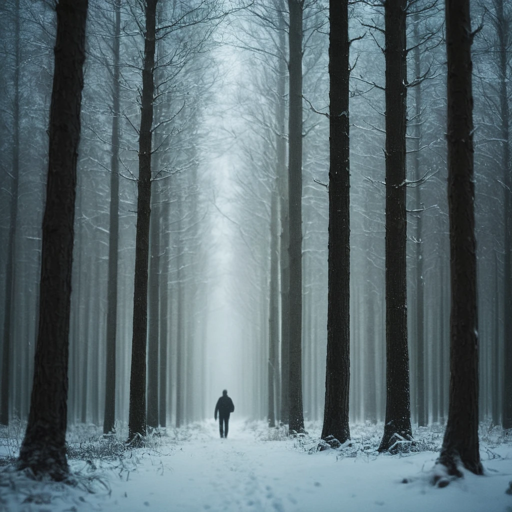 cinematic film still of <lora:Juxtaposition style:1>
Juxtaposition of a forest with a few trees and a person walking in the distance,outdoors,blurry,tree,no humans,night,depth of field,nature,scenery,snow,forest,blurry foreground,snowing,winter,bare tree Juxtaposition, artistic, photography, dramatic light, dramatic shadow light, contrast, saturated color, cinematic, filmic, photographic, realistic, realism, perfection, perfect, Juxtaposed, opposite, different things, side by side, syncretism, antithesis, Juxtaposition style, shallow depth of field, vignette, highly detailed, high budget, bokeh, cinemascope, moody, epic, gorgeous, film grain, grainy