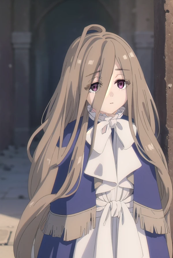 magesense, <lora:mage sense s1-lora-nochekaiser:1>,
sense, long hair, brown hair, hair between eyes, (brown eyes:1.5), very long hair, ahoge,
BREAK bow, bowtie, white bow, capelet, blue capelet, frills, wide sleeves,
BREAK outdoors,
BREAK looking at viewer, (cowboy shot:1.5),
BREAK <lyco:GoodHands-beta2:1>, (masterpiece:1.2), best quality, high resolution, unity 8k wallpaper, (illustration:0.8), (beautiful detailed eyes:1.6), extremely detailed face, perfect lighting, extremely detailed CG, (perfect hands, perfect anatomy),