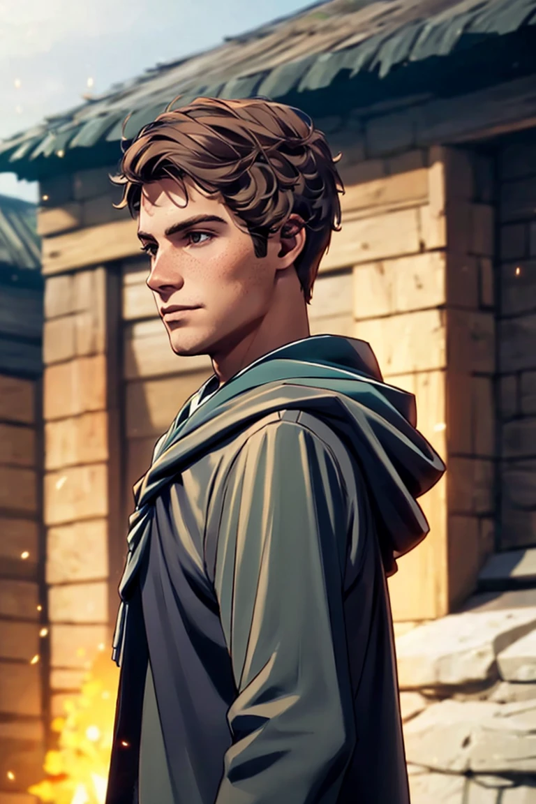 1boy, house robe, male focus, sebsallow, short hair, solo, depth of field, finely detailed background, vfx, <lora:Sebastian_Sallow_-_Hogwarts_Legacy_Character:0.8>