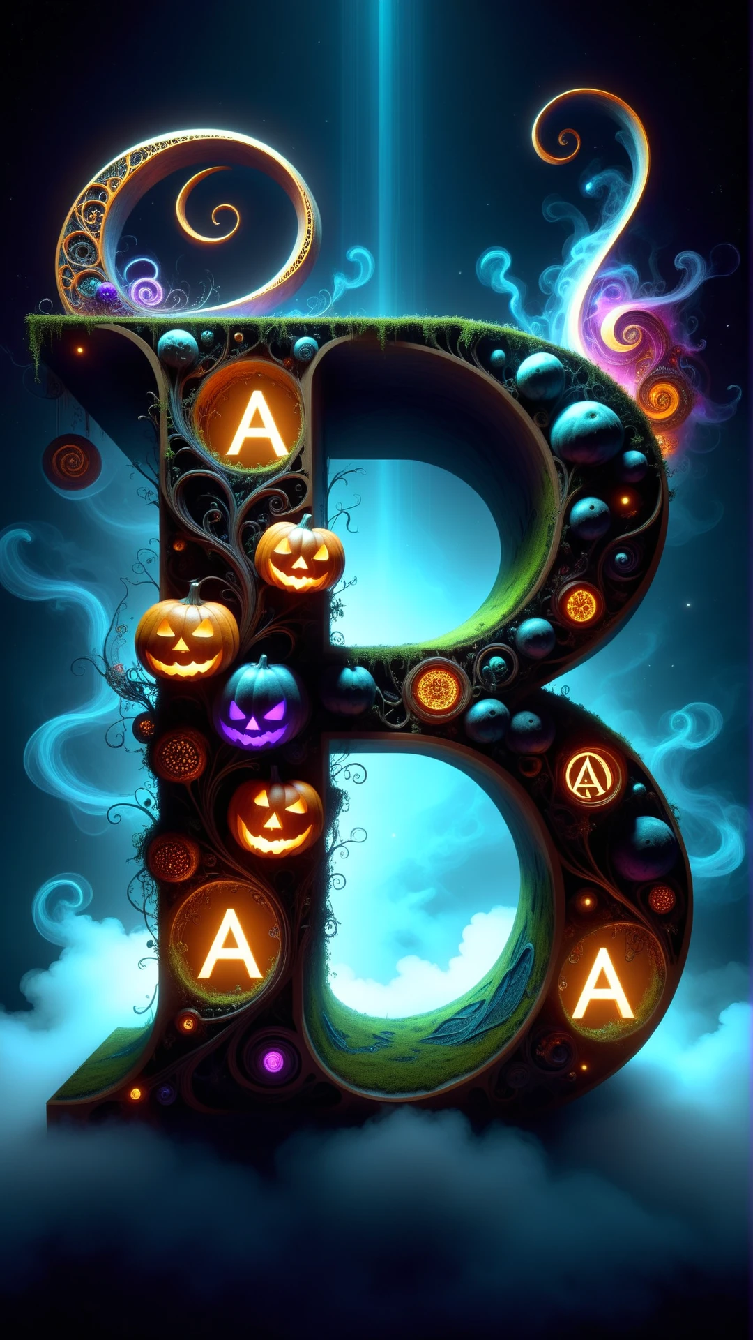 <lora:HalloweenGlowStyleXL:1>HalloweenGlowStyle ultra detailed scifi design of the the letter A in a generative 3D style, asymmetrical, fungal, intricate concept art, triadic color scheme, by alphonse mucha and Mandelbrot, octane render, 4k,, horror \(theme\),  dark, atmospheric, night, glow, (Masterpiece:1.3) (best quality:1.2) (high quality:1.1)