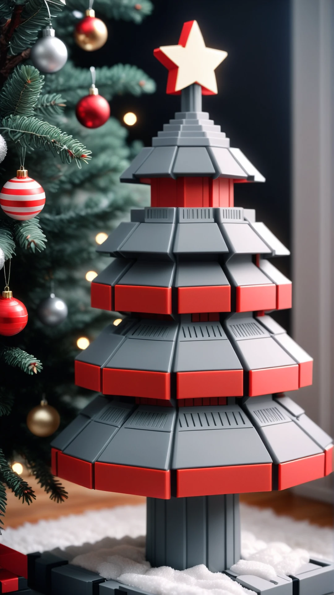 <lora:NESStyleXL:1>NESStylechristmas tree, NES-inspired, gray plastic, red plastic, 24mm, (analog, cinematic, film grain:1.3), Bokeh DOF, (Masterpiece:1.3) (best quality:1.2) (high quality:1.1)