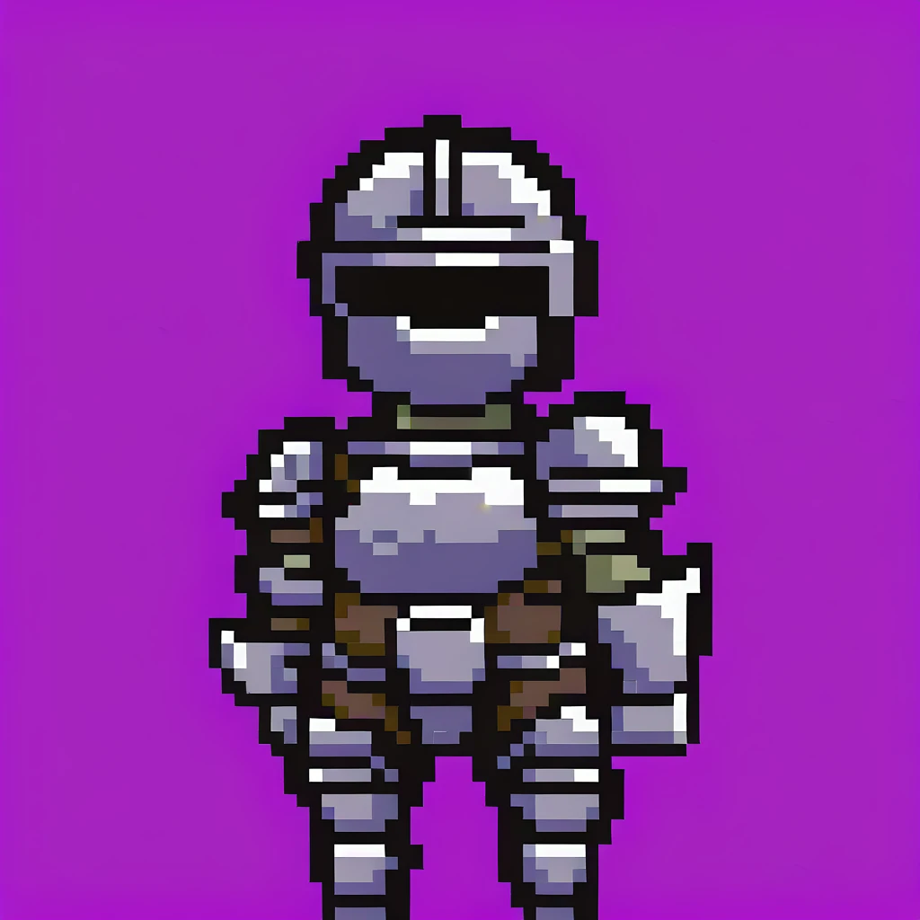 <lora:lisathepointless-v5.4_:1> by lisathepointless, solo, purple background, 1boy, solo, male, standing, knight, armor, plate armor, faceless, covered face, knight helmet,