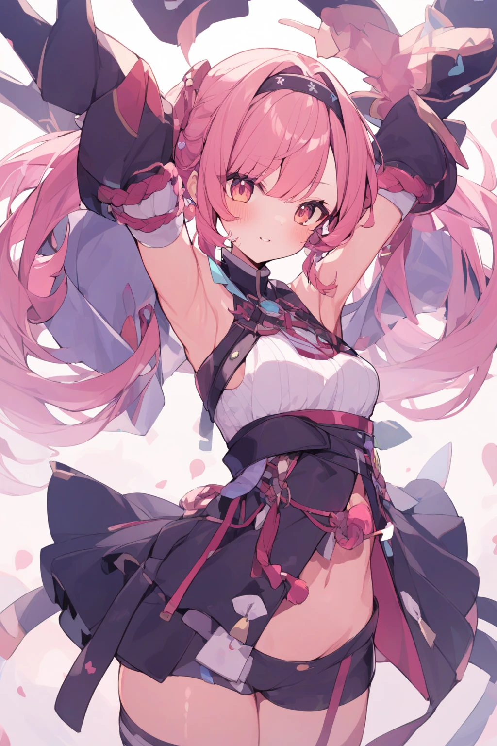 Girl standing with arms crossed. Floating rocks.wide Shots.(Vigorous attack action:1.5).wide Shots,Seen from the side.fullllbody ,
In Pretty Cure Style,(((masutepiece))) (1 girl)((Pink hair, Long hair,Straight hair,two side up)) (Green eyes),eyeshadows, eye line,gloweyes, ultradetailed eyes, intricate eyes, Beautiful eyes, ((Glowing pink pupils))a 18 year old girl.high-heels（black backgrounds:2）.In Pretty Cure Style:2、Dust、Dust、Very large rocks、cleave