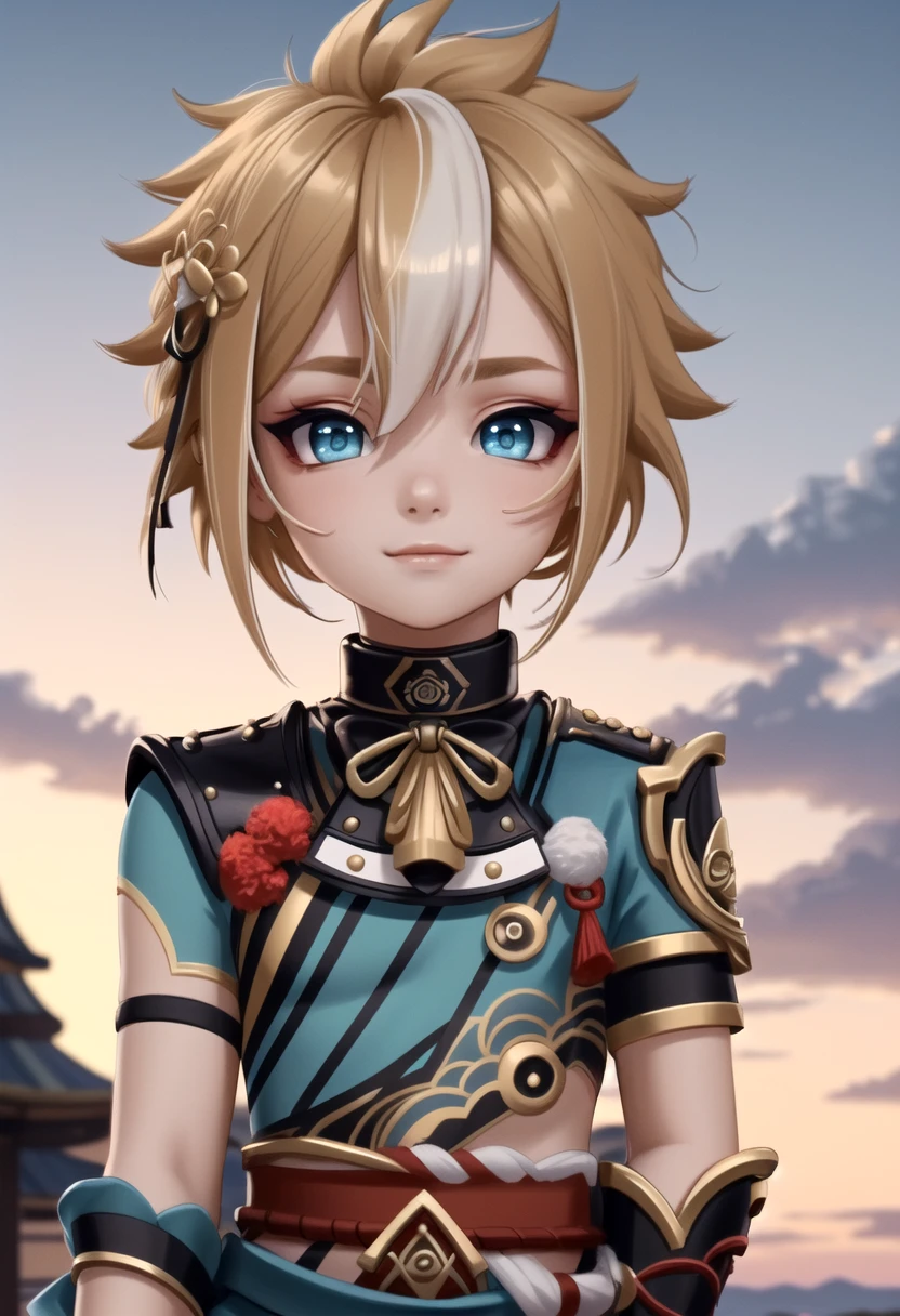 1 boy,more details in eyes,cute,looking at viewer, adorabel boy,cute face,details sky,handsome,young,juvenile,multiple details,colorful hair,eyeshadow,sfw, gorou (genshin impact), <lora:gorou:0.7>, sfw, 
(masterpiece:1.2), best quality, high resolution, unity 8k wallpaper, (illustration:0.8), (beautiful detailed eyes:1.6), extremely detailed face, perfect lighting, extremely detailed CG, (perfect anatomy), GS-Boyish,  (shirt:1.4)