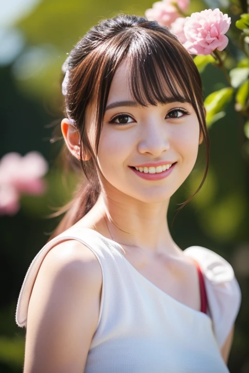 1girl,(RAW photo, best quality), (realistic, photo-realistic:1.4), masterpiece, an extremely delicate and beautiful, extremely detailed, 2k wallpaper, Amazing, finely detail, extremely detailed CG unity 8k wallpaper, ultra-detailed, highres, soft light, beautiful detailed girl, extremely detailed eyes and face, beautiful detailed nose, beautiful detailed eyes,cinematic lighting,perfect anatomy,slender body,
wearing a white peplum dress,white skirt(bokeh:1.2),smiling
at a flower park,sakura flowers,flower garden,
<lora:katoyuri_lora:0.8>