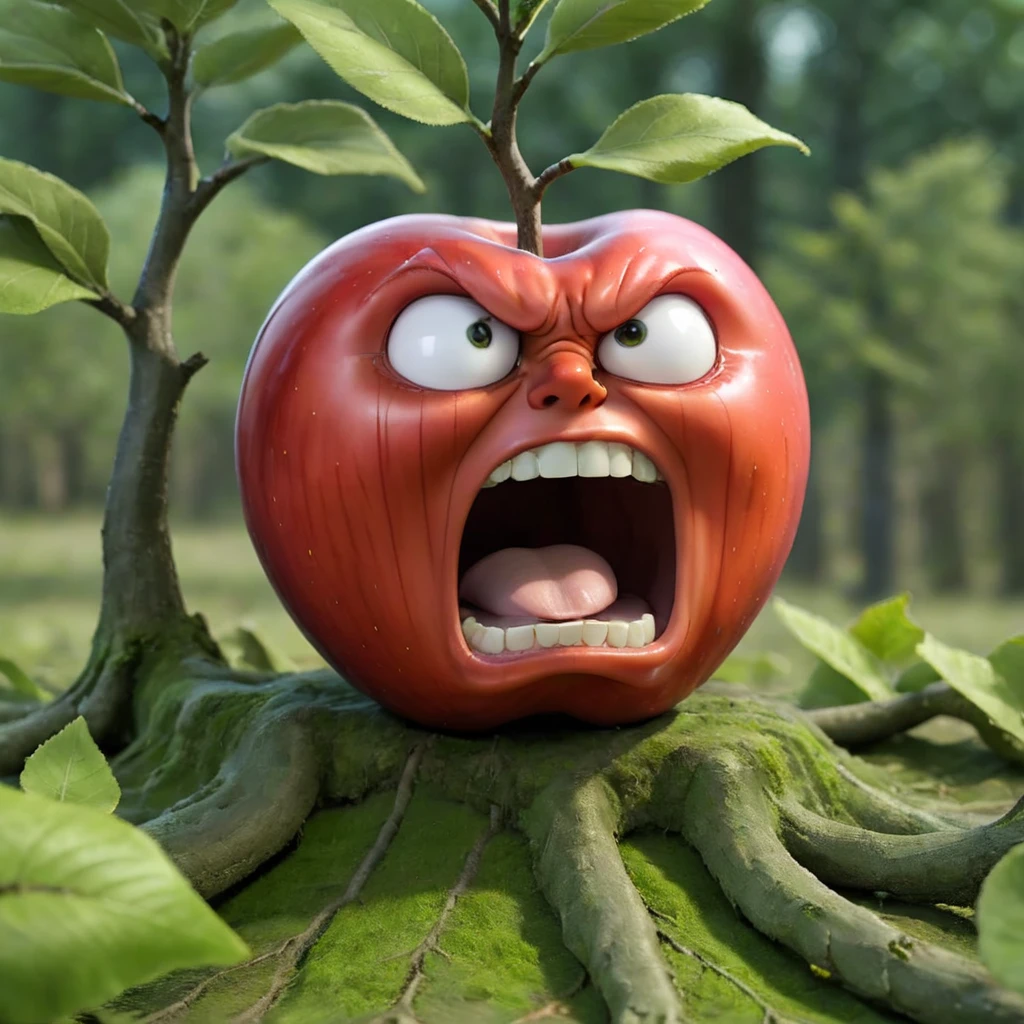 <lora:SDXL_Surprise_Apple-000007:0.7>
(surprise apple), best quality, high quality, highres, masterpiece,outdoors, tree,leaf, angry,