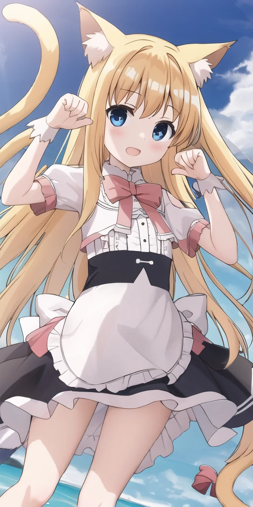 <lora:Amae_Koromo_V9:1>,amae koromo,cat ears,cat tail,claw pose,
