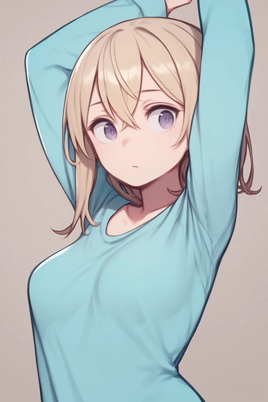 1girl, covering face by both hands,