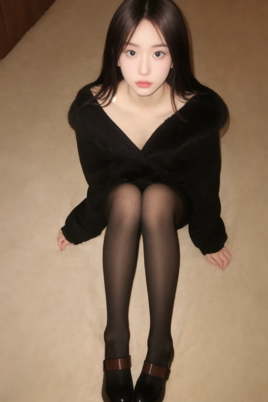 Armpit Hair、Show both sides、High heels(Black)、pantyhose(Black)、garter belt(Black)、Big Breasts、Long Hair(Black、straight)、On all fours、Leg spread、Married Woman、first round、Voluptuous、Puddle、Outdoor、garden、hydrangea