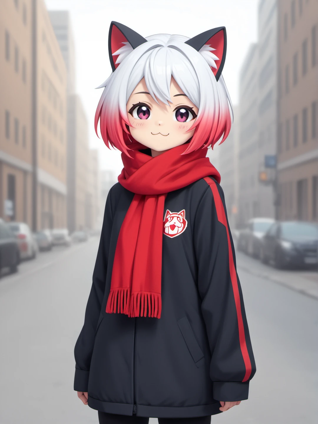 (((score_9, epic-Ultra-HD-details, epic-Ultra-HD-highlights, anime-upscaled-resolution, cutesie)))
chibi kawaii \(style\)
1girl, white hair, medium hair, cat ears, closed eyes, looking at viewer, :3, cute, scarf, jacket, outdoors, streets
\\ Made with ONE FOR ALL checkpoint by Chaos Experience @ https://civitai.com/user/ChaosExperience/ \\