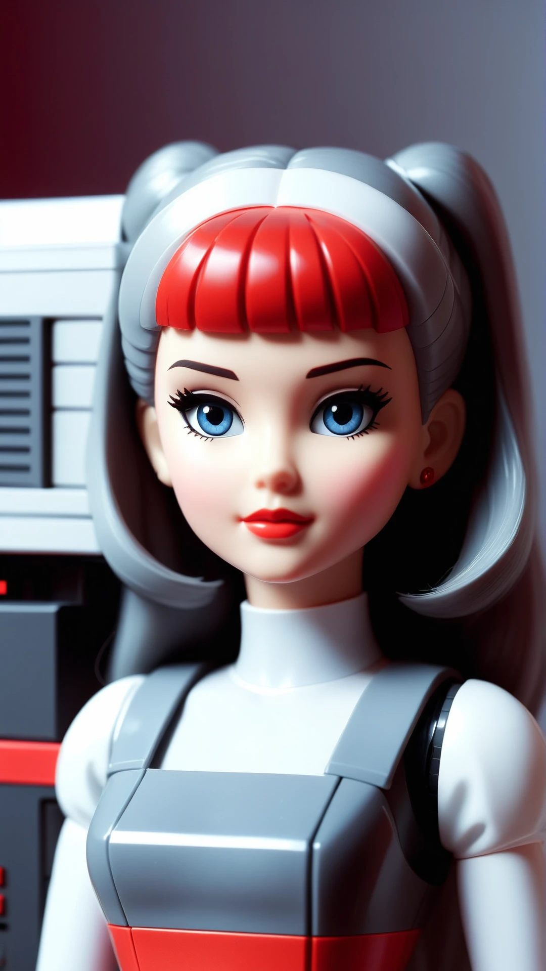 <lora:NESStyleXL:1>NESStylebarbie, NES-inspired, gray plastic, red plastic, 24mm, (analog, cinematic, film grain:1.3), Bokeh DOF, (Masterpiece:1.3) (best quality:1.2) (high quality:1.1)