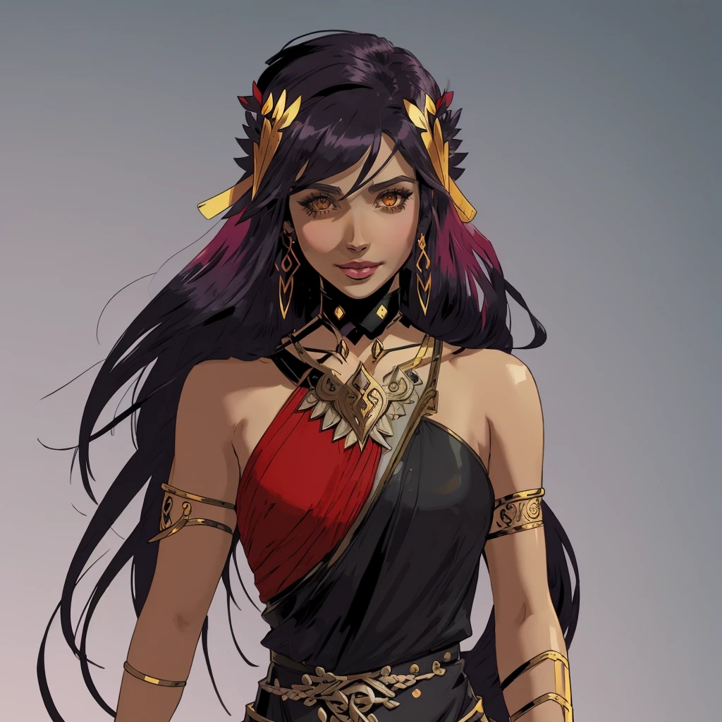 a woman <lora:Hades_v10-000040:1> hadesstyle, outlines, flat colors