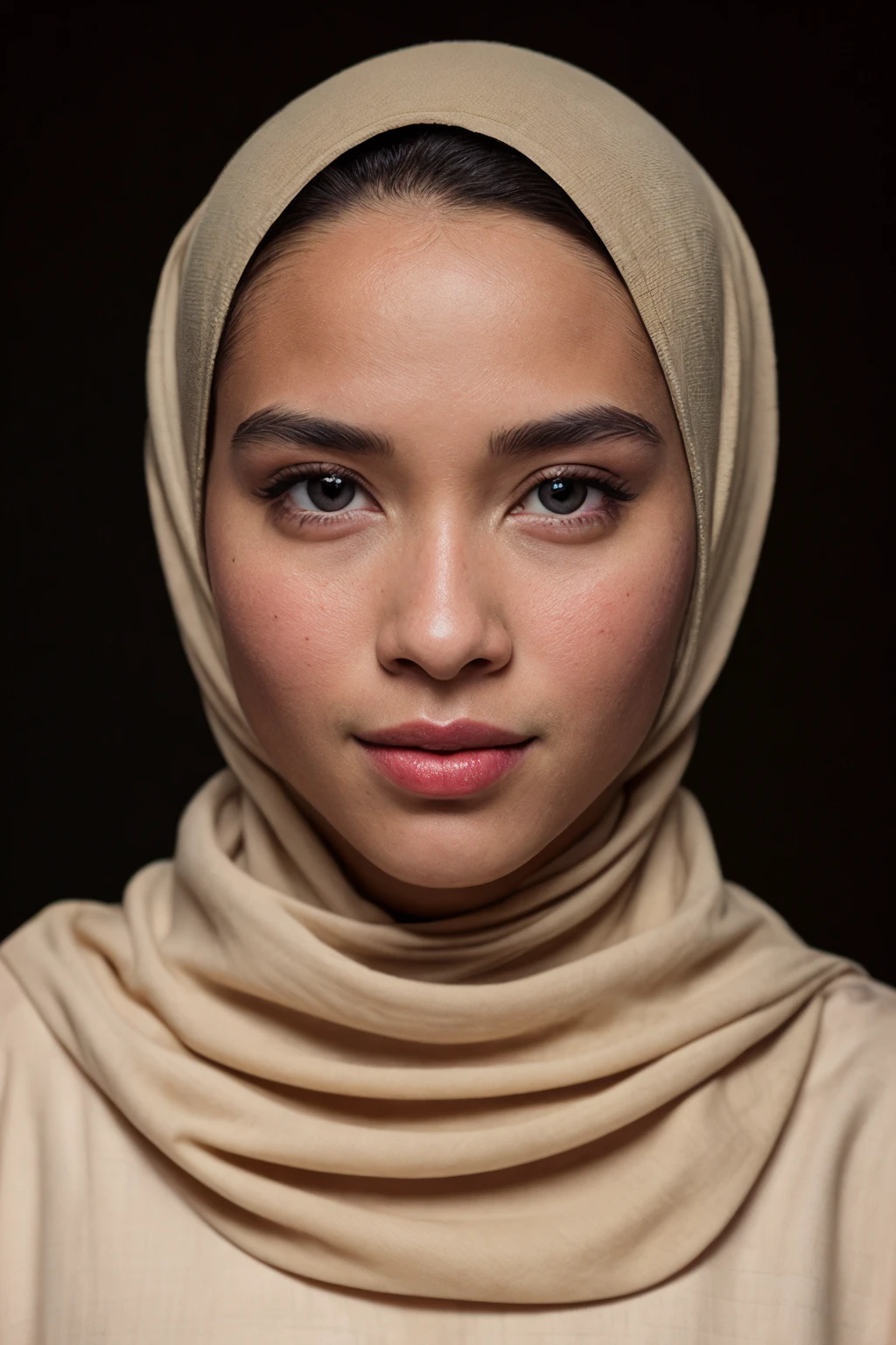 analog film photo liyamaisarah, solo, (looking at viewer), realistic lighting, asymmetrical hair, (detailed skin), (detailed face), (smile512:1.2), (black eyes), ((simple black background:1.5)), ((beige hijab:1.2) with white plain tshirt and pants with sneakers)
BREAK
rim lighting, low key, masterpiece, best quality, ultra-detailed, ultra high res, (photorealistic:1.4), raw photo, (realistic:0.2), 8k HDR, 1girl, bokeh, f1.4, 40mm, photorealistic, raw, 8k, textured skin, skin pores, intricate details, shot with Blackmagic Pocket Cinema Camera 6K by Mary Ellen Mark
BREAK
<lora:PAseer-SD15-LCM Quick:1> <lora:epiCRealismHelper:.3> <lora:DStyle_-_Photography_Style:.4> dstyle . faded film, desaturated, 35mm photo, grainy, vignette, vintage, Kodachrome, Lomography, stained, highly detailed, found footage