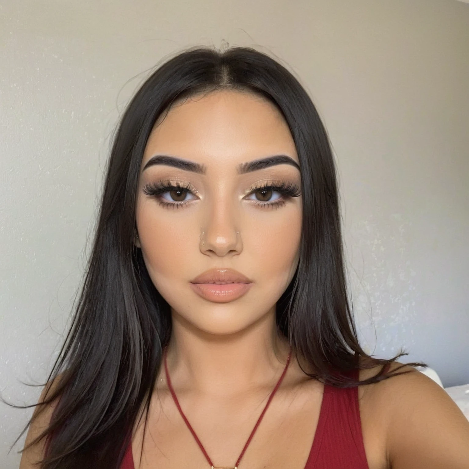 a beautiful 25 years old, wearing copypaste makeup