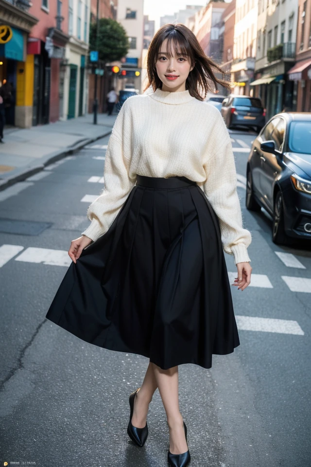 1girl,high heels,photo background,solo,outdoors,brown hair,blurry background,smile,blurry,skirt,black footwear,sleeves past wrists,looking at viewer,long skirt,realistic,street,day,brown eyes,road,
best quality,masterpiece,illustration,an extremely delicate and beautiful,CG,unity,8k wallpaper,Amazing,finely detail,masterpiece,official art,extremely detailed CG unity 8k wallpaper,incredibly absurdres,huge filesize,ultra-detailed,highres,extremely detailed,beautiful detailed girl,realistic,outdoors,light contrast,<lora:Emori Aya_20240313135455:0.8>,