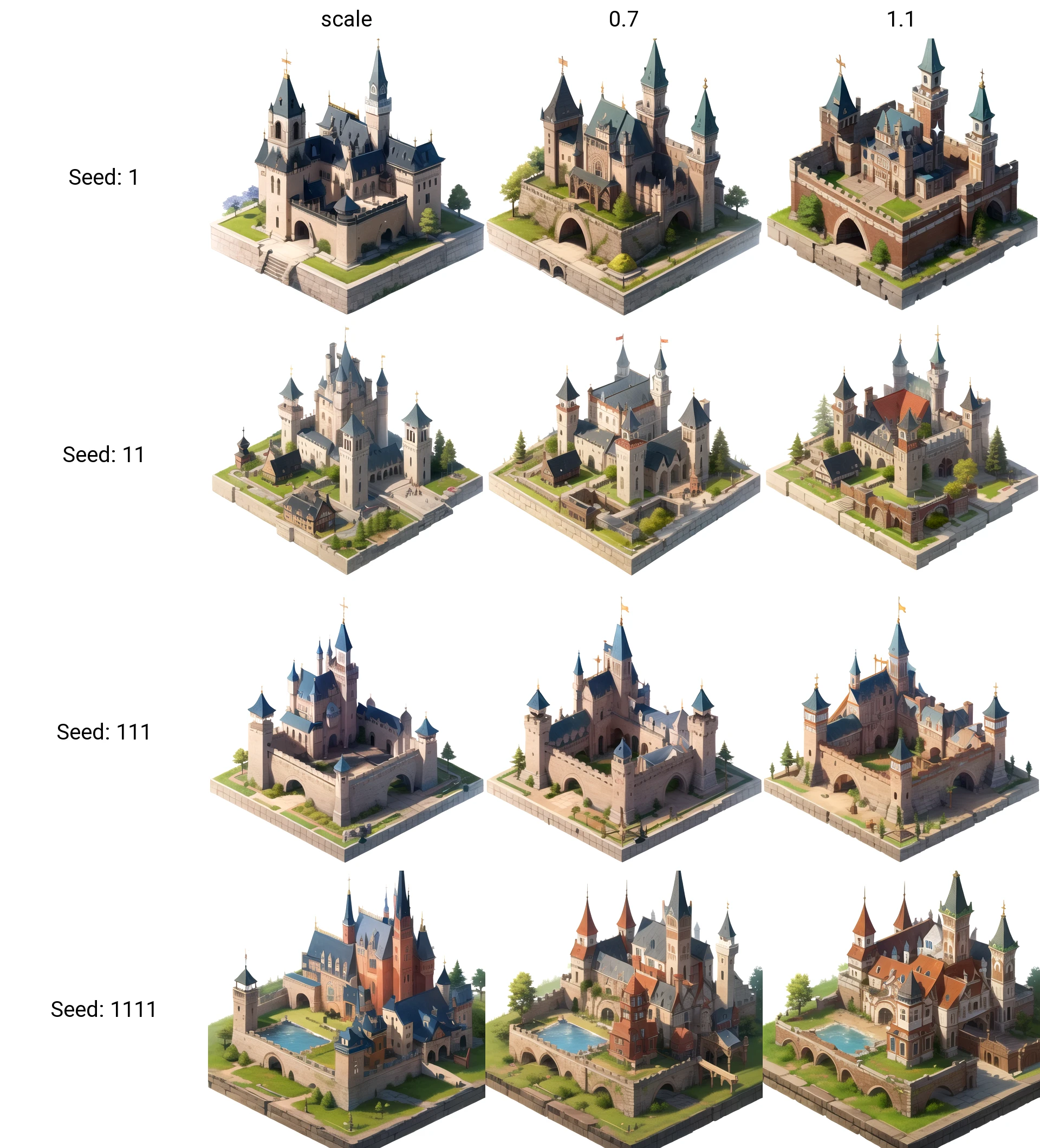 <lora:Isometric Building Upgrader:scale>,castle,white background ,Isometric projection ,